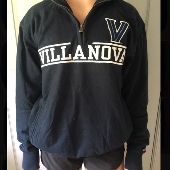 league collegiate Tops - villanova quarter zip crewneck